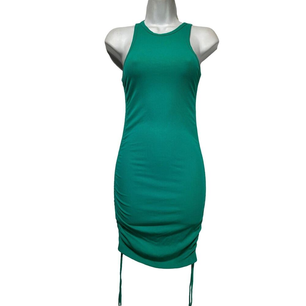 adika sleeveless ribbed ruched Sides dress Womens Size XS
